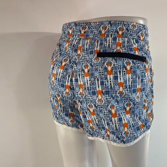 Stylish Blue and Orange Women's Shorts - Picture 3 of 5